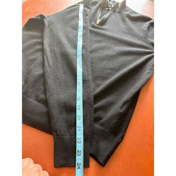 Peter Millar Excursionist Flex 1/4 Zip Pullover L Black Merino Wool MF24XS03 - Picture 9 of 9